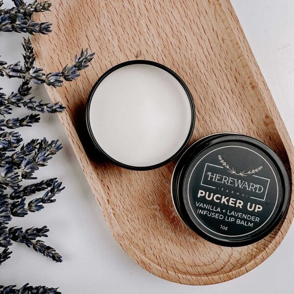 pucker up lavender vanilla lip balm